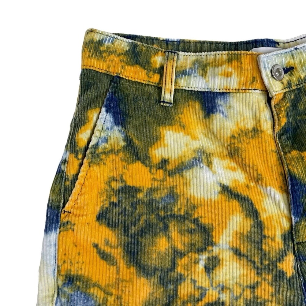Topman Shorts Mens Size 28 Multicolor Watercolor Corduroy Bermuda Cargo NWOT - Picture 2 of 14